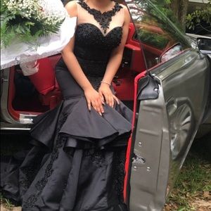 Black Mermaid Prom Dress